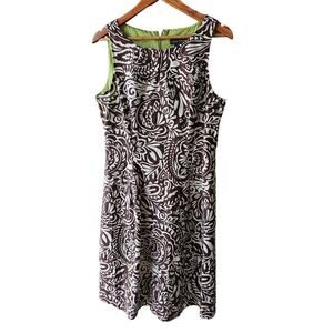 Jessica Howard Printed Sleeveless Midi Dress Brown Size 12